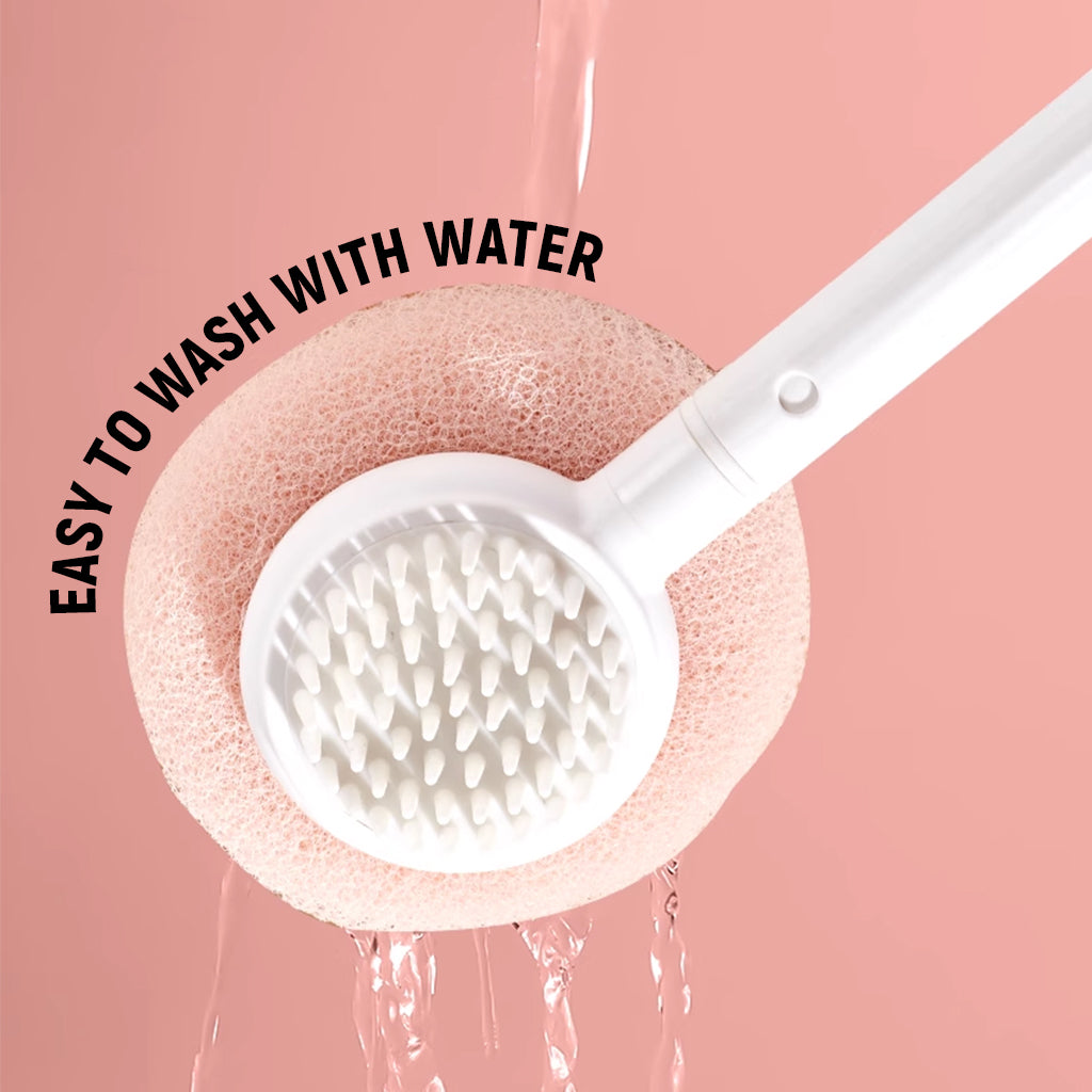 MAYCREATE Retractable Bathing Brush 14.8 inches Long Handle Sponge Brush Double Side Floral Bathing Loofah Brush Body Massager Back Scrubber Exfoliator Brush MAYCREATE Retractable Bathing Brush 14.8 inches Long Handle Sponge Brush Double Side Floral Bathing Loofah Brush Body Massager Back Scrubber Exfoliator Brush